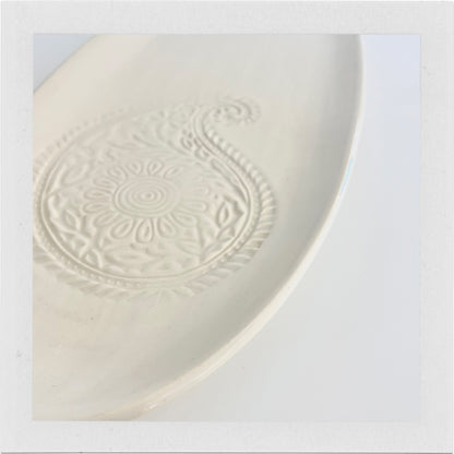 Oval serving tray - Paisley design